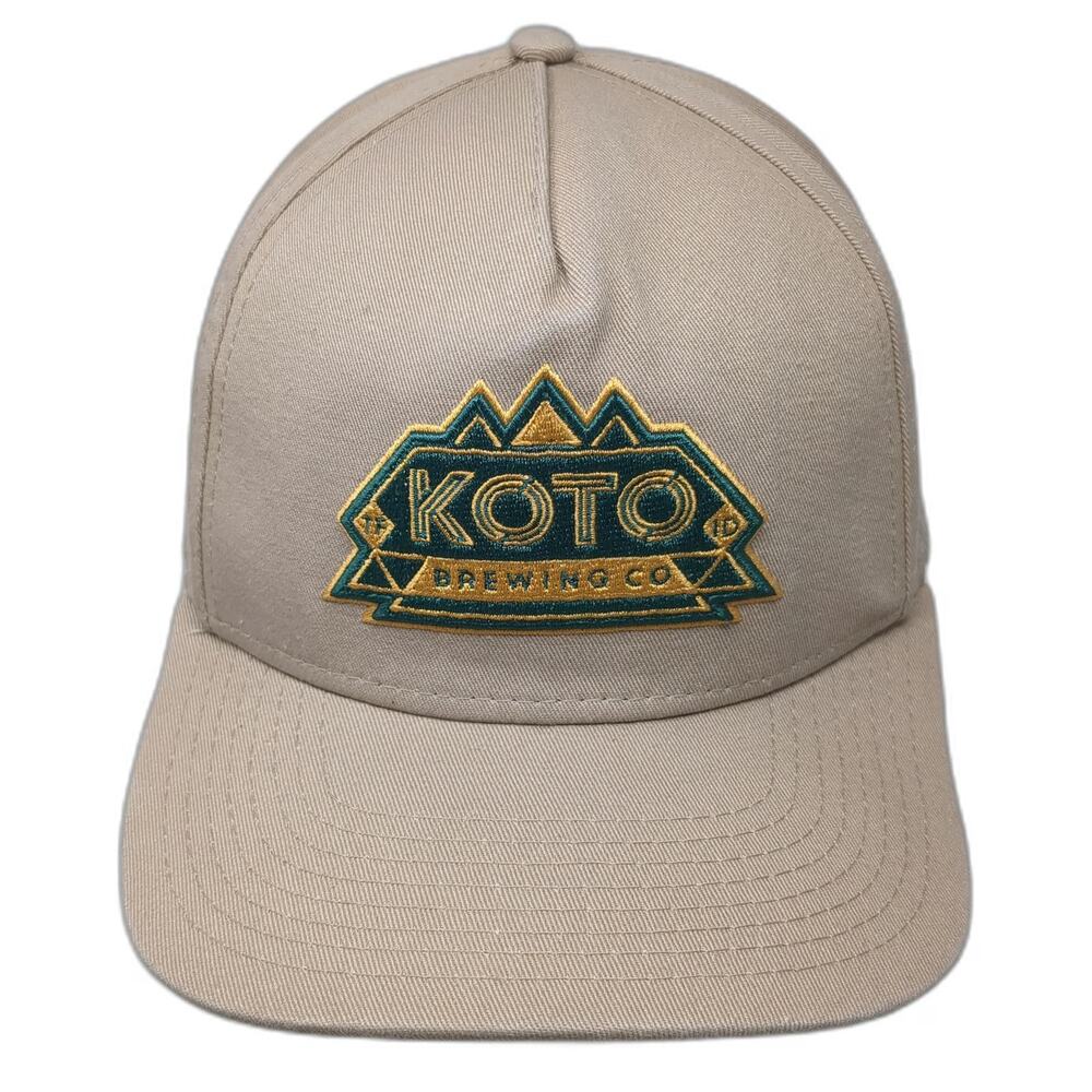 KOTO Brewing Co 5 Panel Hat Beige One Size Snapback Mountain Logo Brewery Cotton